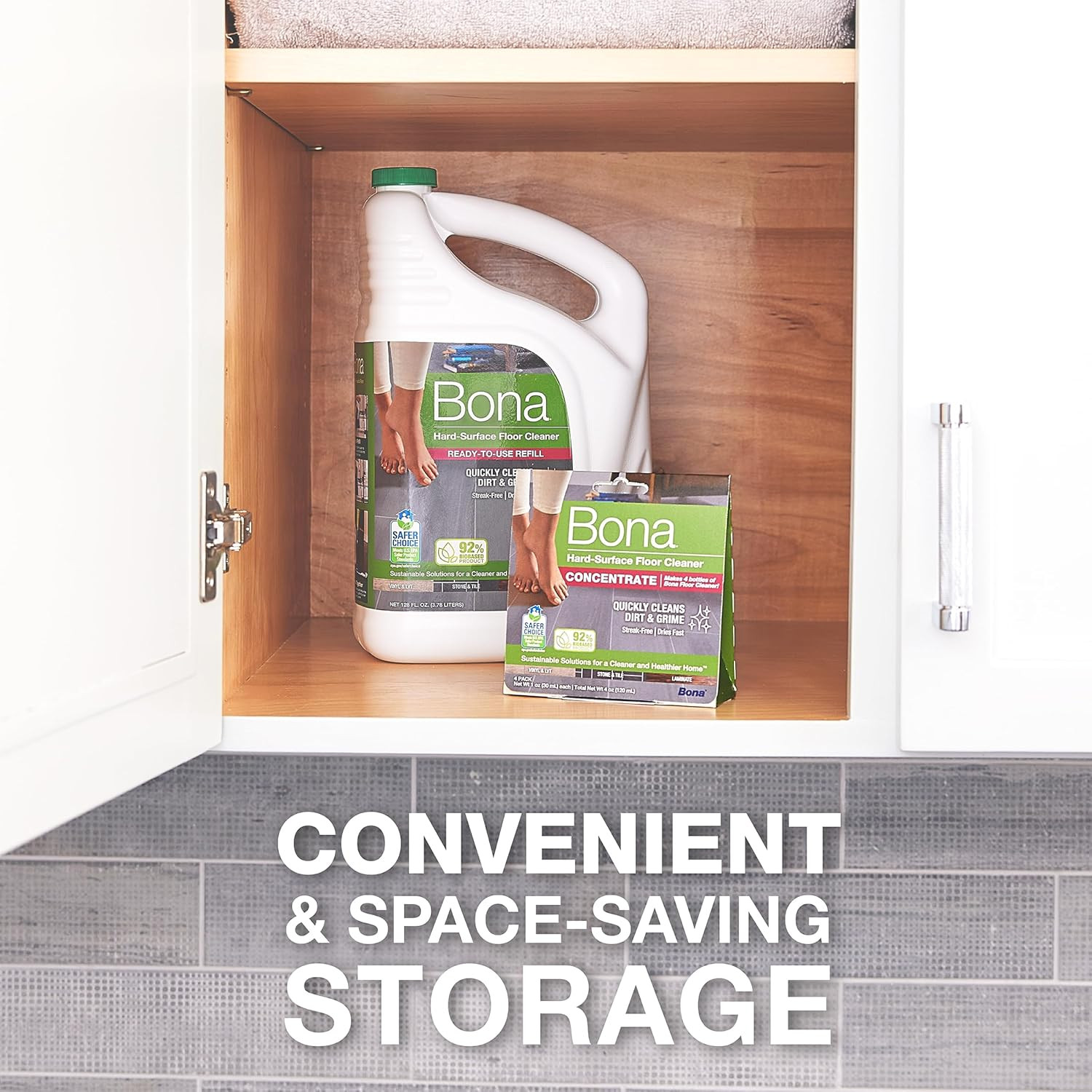 Bona Multi-Surface Floor Cleaner Concentrate – 1 Fl Oz – 4-Pack – Residue-Free F