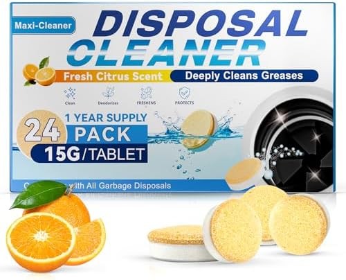 Garbage Disposal Cleaner Deodorizer Tablets 24 Pack Fresh Citrus