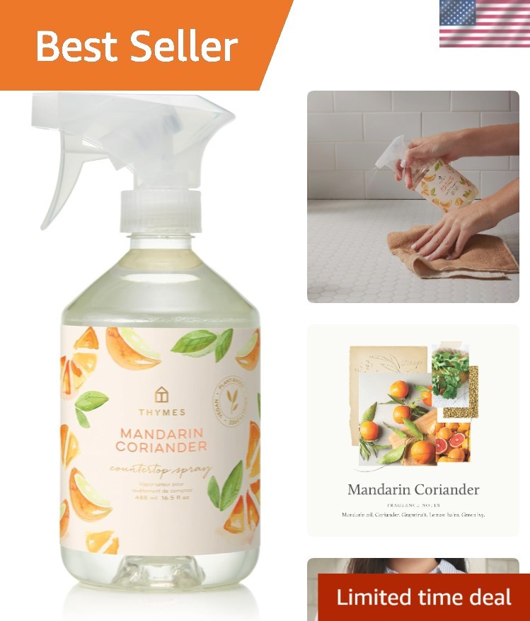 Mandarin Coriander Countertop Spray – 16.5 Fl Oz Eco-Friendly Cleaning Solution