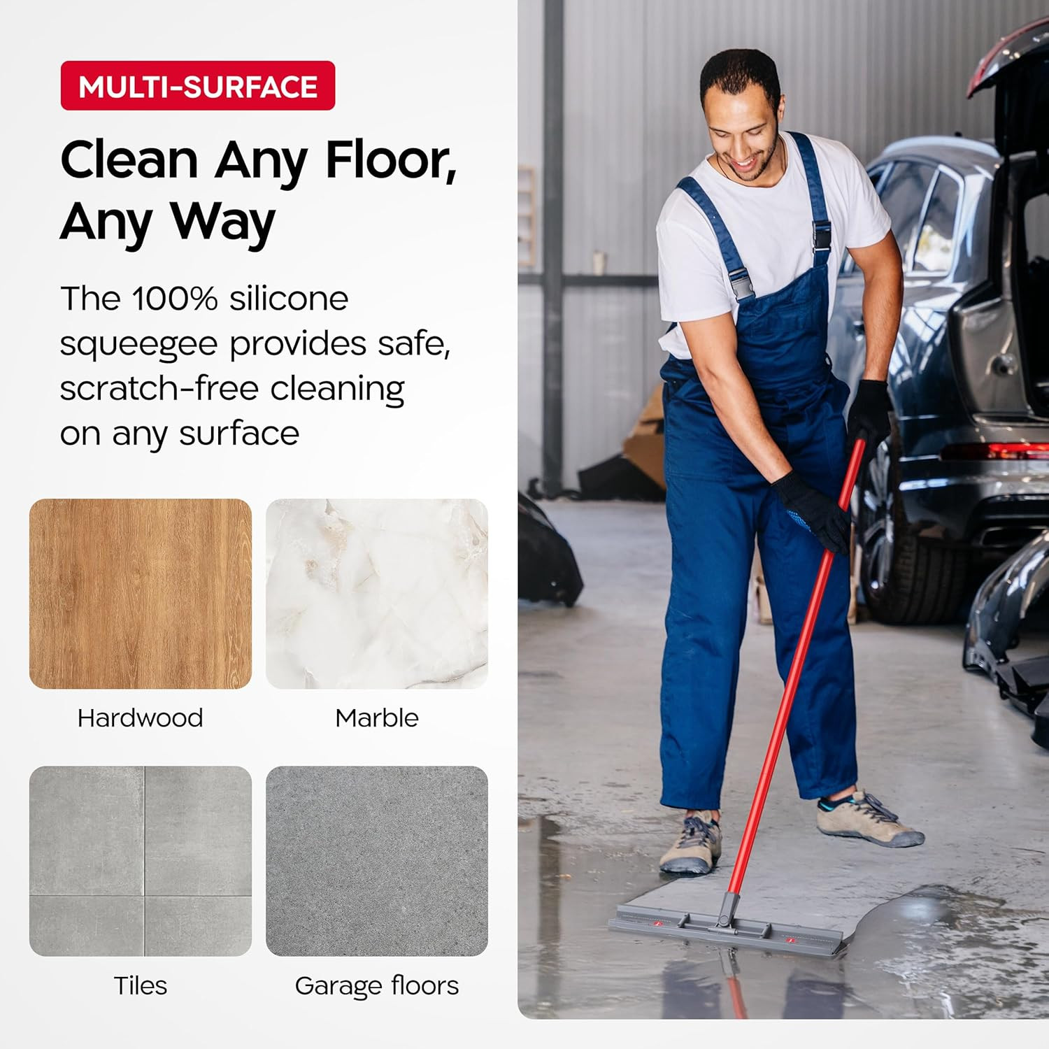 Tyroler Heavy Duty Floor Squeegee for Concrete Floors | 16.5″ Squeegee for Floor
