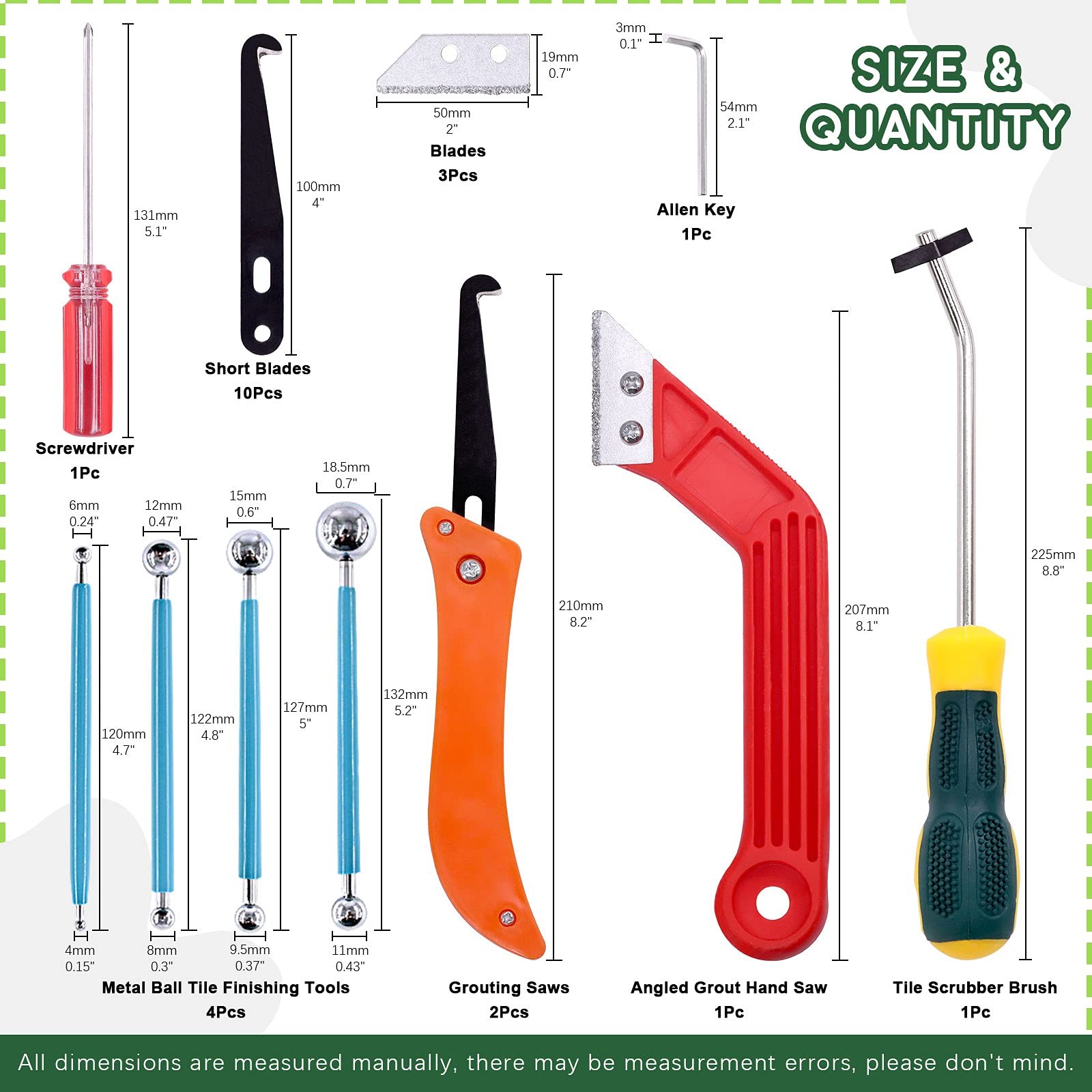 22 Pcs Grout Removal Tool Set Contains Grout Saw Knife Grouts Hand Saw With 8