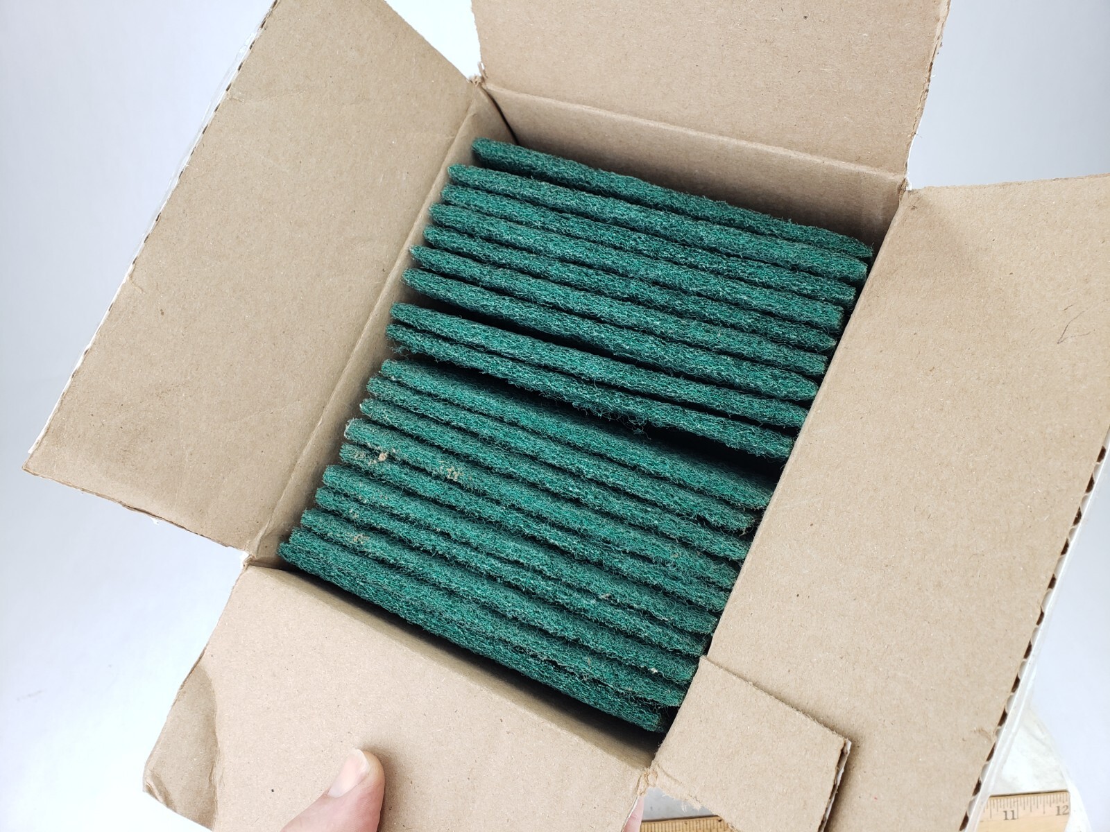 19x Scouring Pads Medium Duty Home Kitchen Auto Scour Scrub Cleaning Pad Green