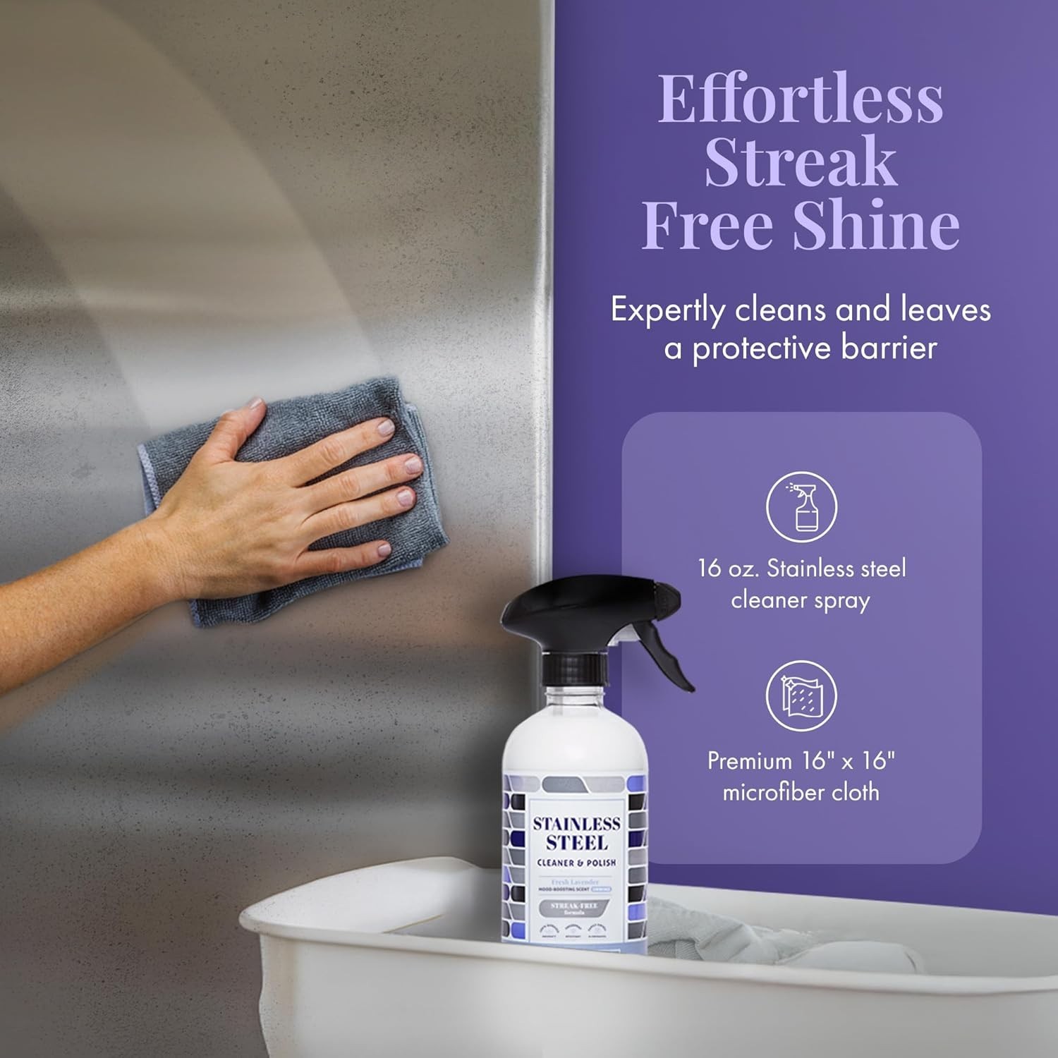 Therapy Stainless Steel Cleaner & Polish Fingerprint Remover Lavender Scent