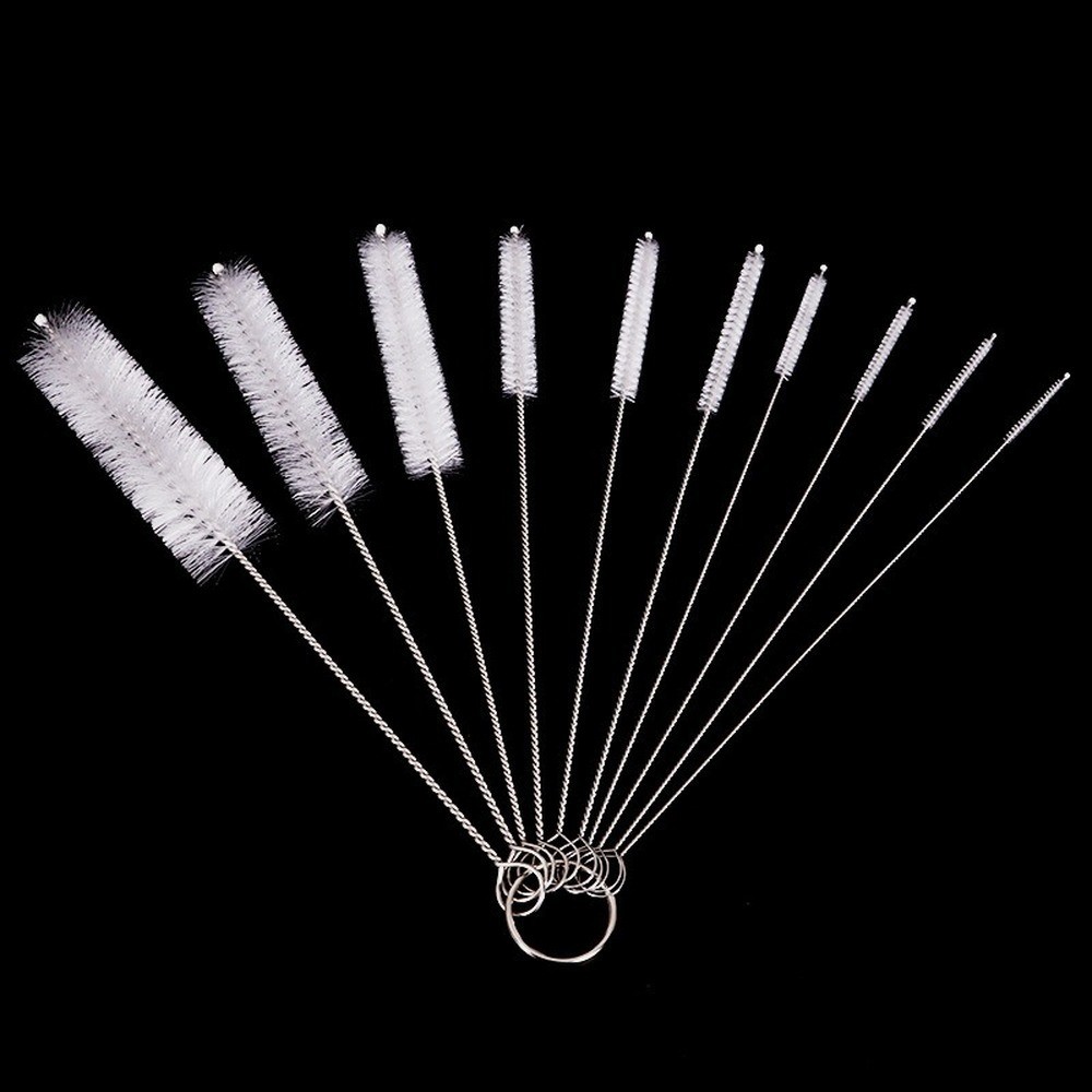 10Pcs Set Nylon Straw Brush Cleaner Bottle Tube Pipe Small Long Cleaning US