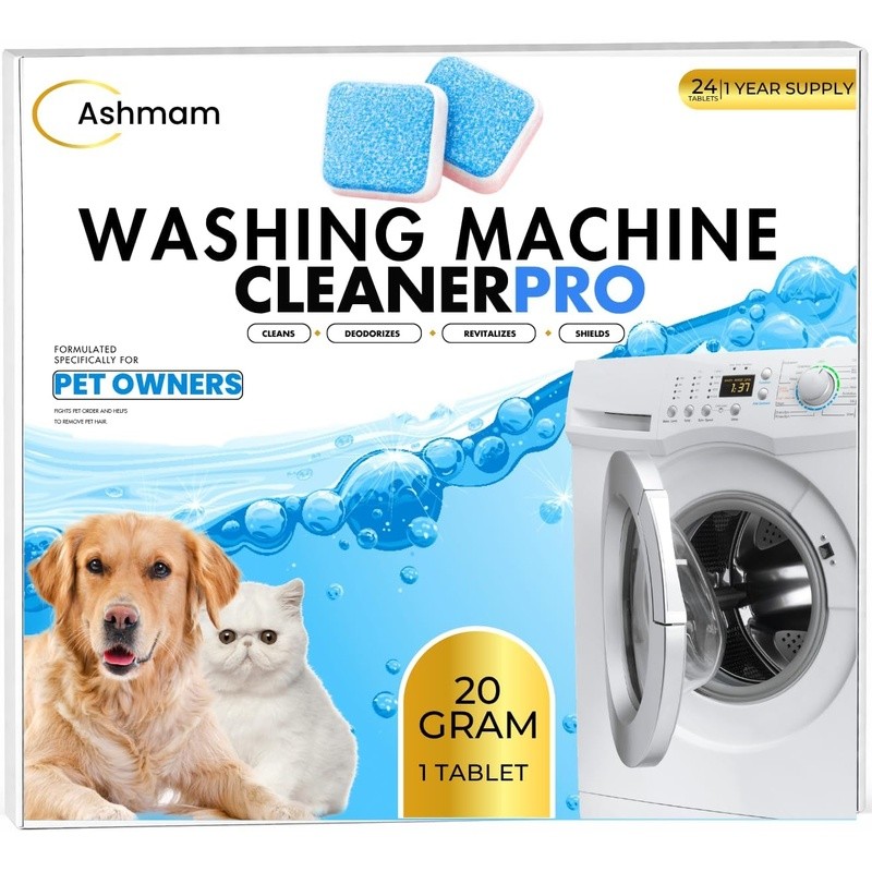 Washing Machine Cleaner Tablets 24 Count Odor Remover Fast Dissolving HE Safe US