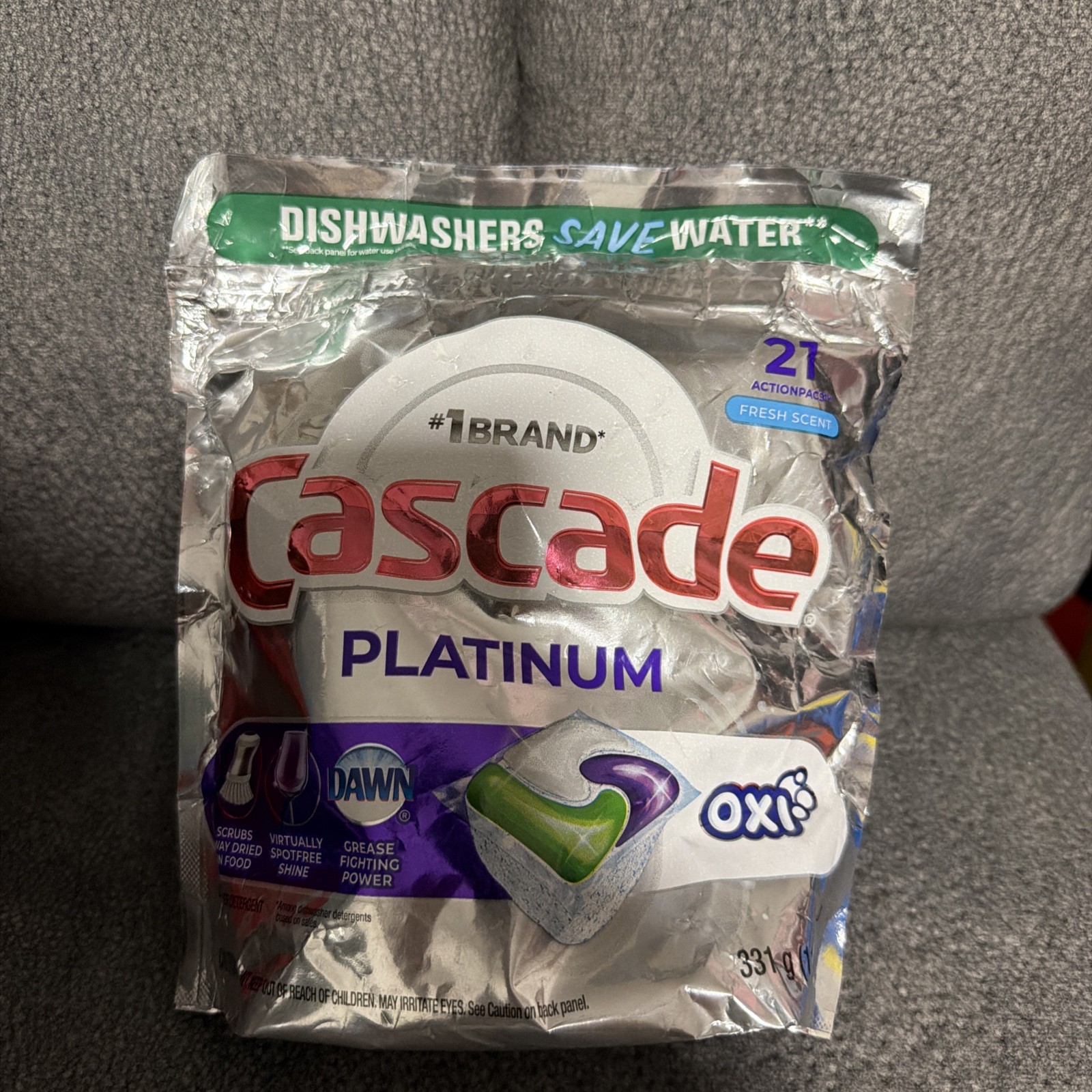 Cascade Platinum Plus 21 -Count Fresh scent Dishwasher Detergent