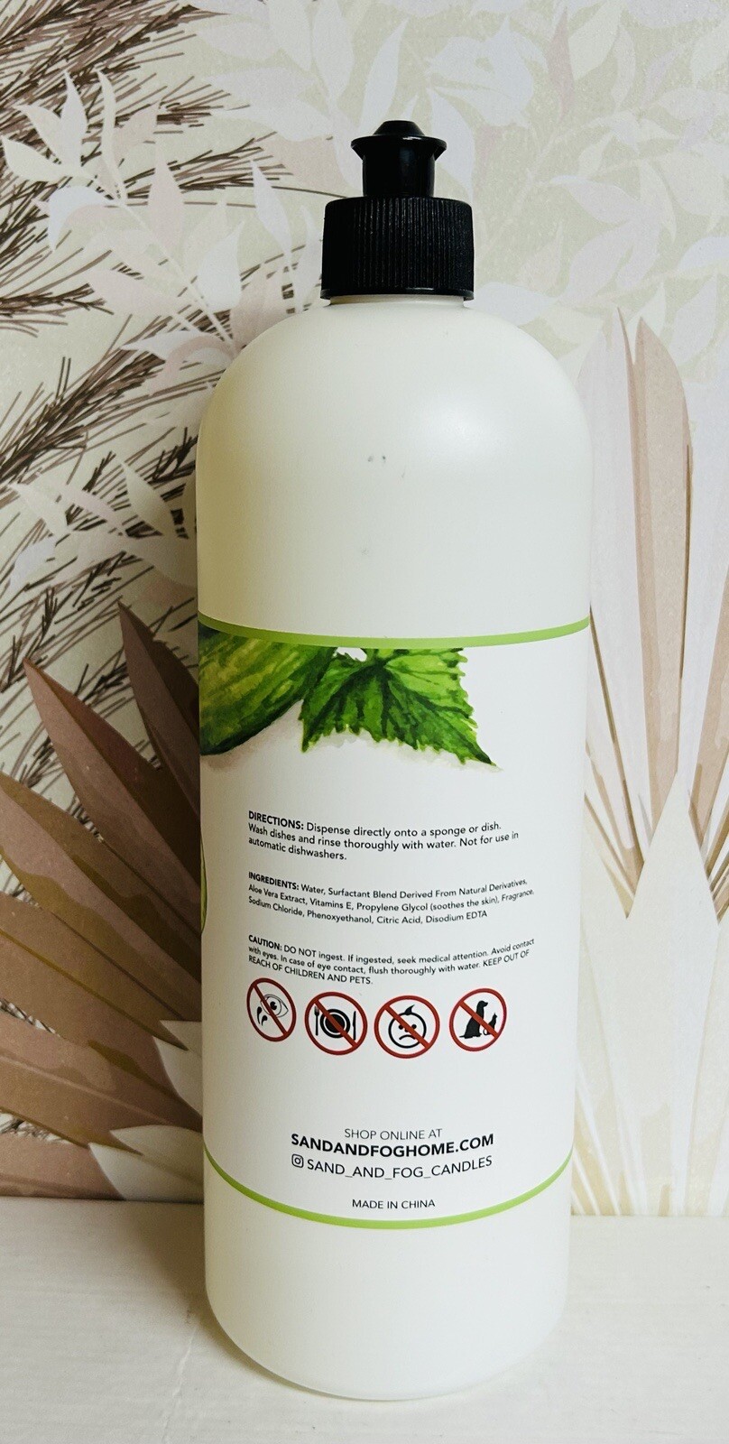 Sand + Fog ~ Cucumber Water Dish Soap with Essential Oils 33.8 fl oz