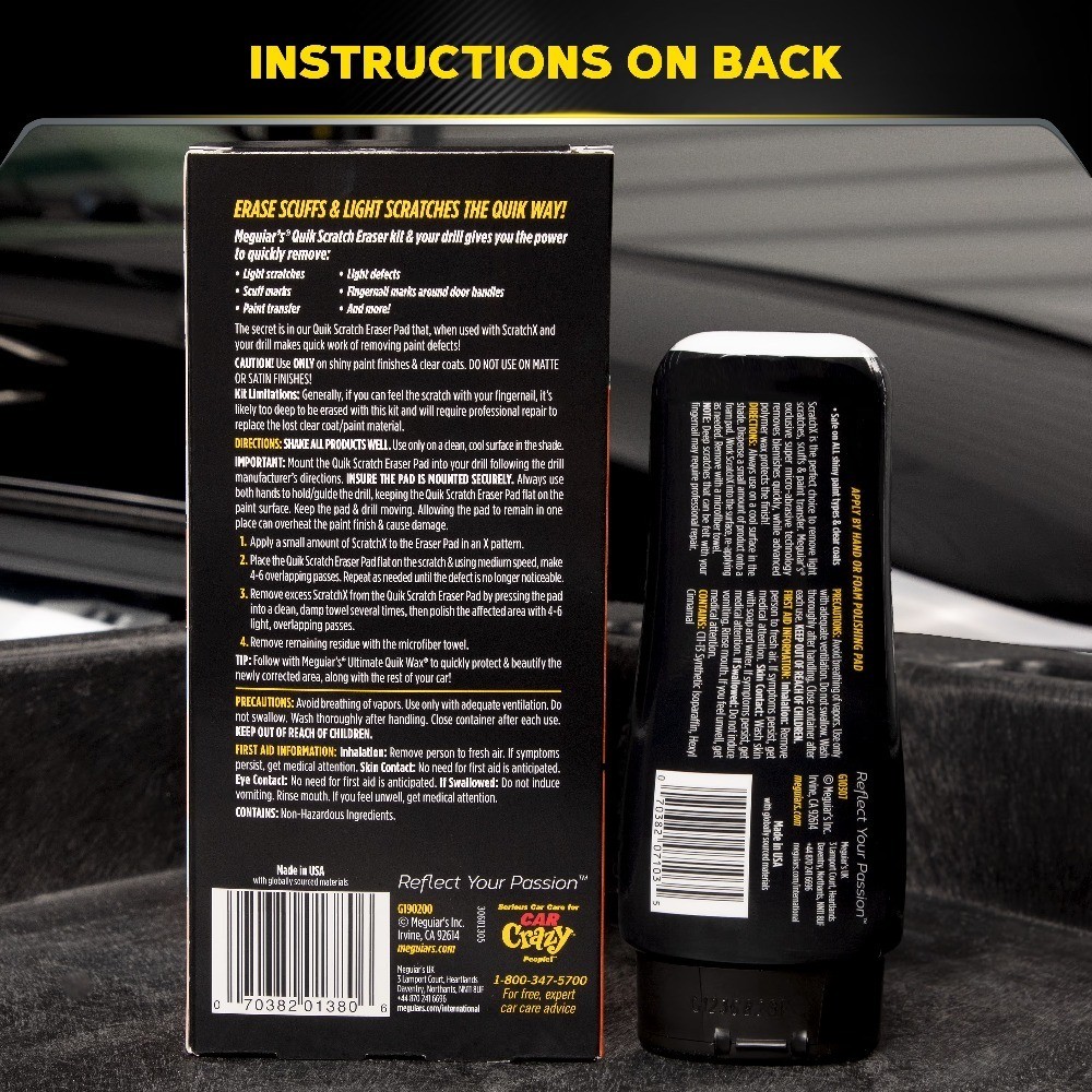 Drill Mounted Scratch Remover Kit with Buffing Pad Polishing Compound and
