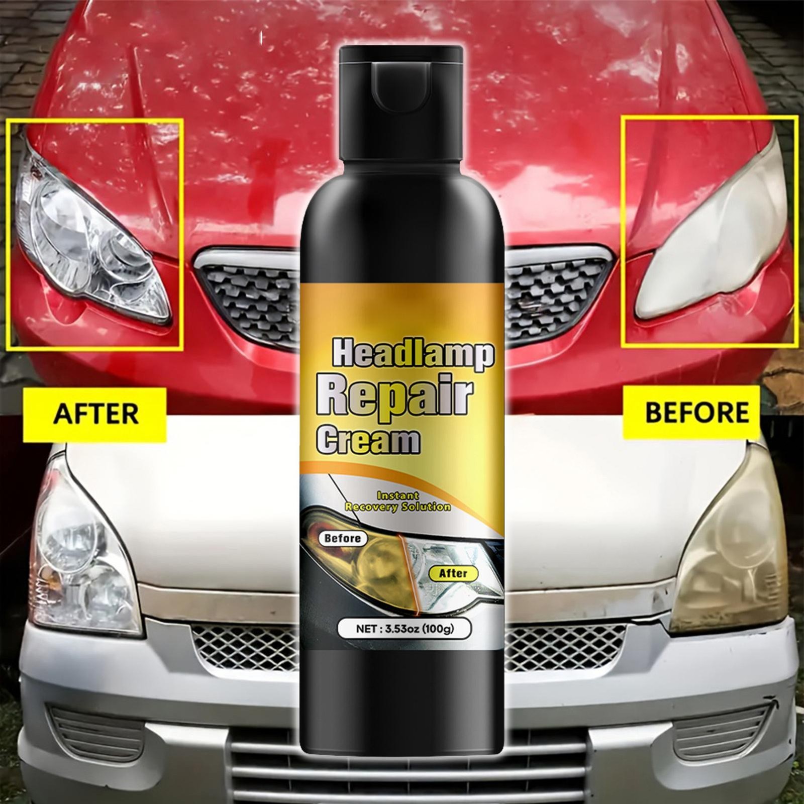 Car Headlight Restoration Kit Scratch Remover & Cleaning Polish Paste 30g