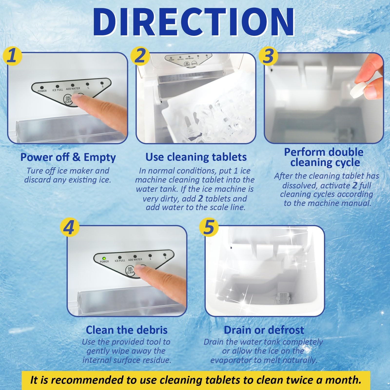 STREALE Ice Machine Cleaner Maker and Descaler – 24 Ice Maker Cleaner Tablets…
