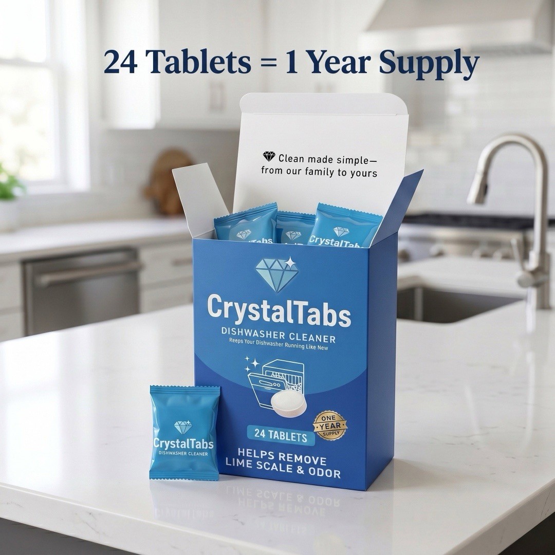 Dishwasher Cleaner Tablets 24 Count, Fragrance-Free, Deep Cleaning Descaler Pods