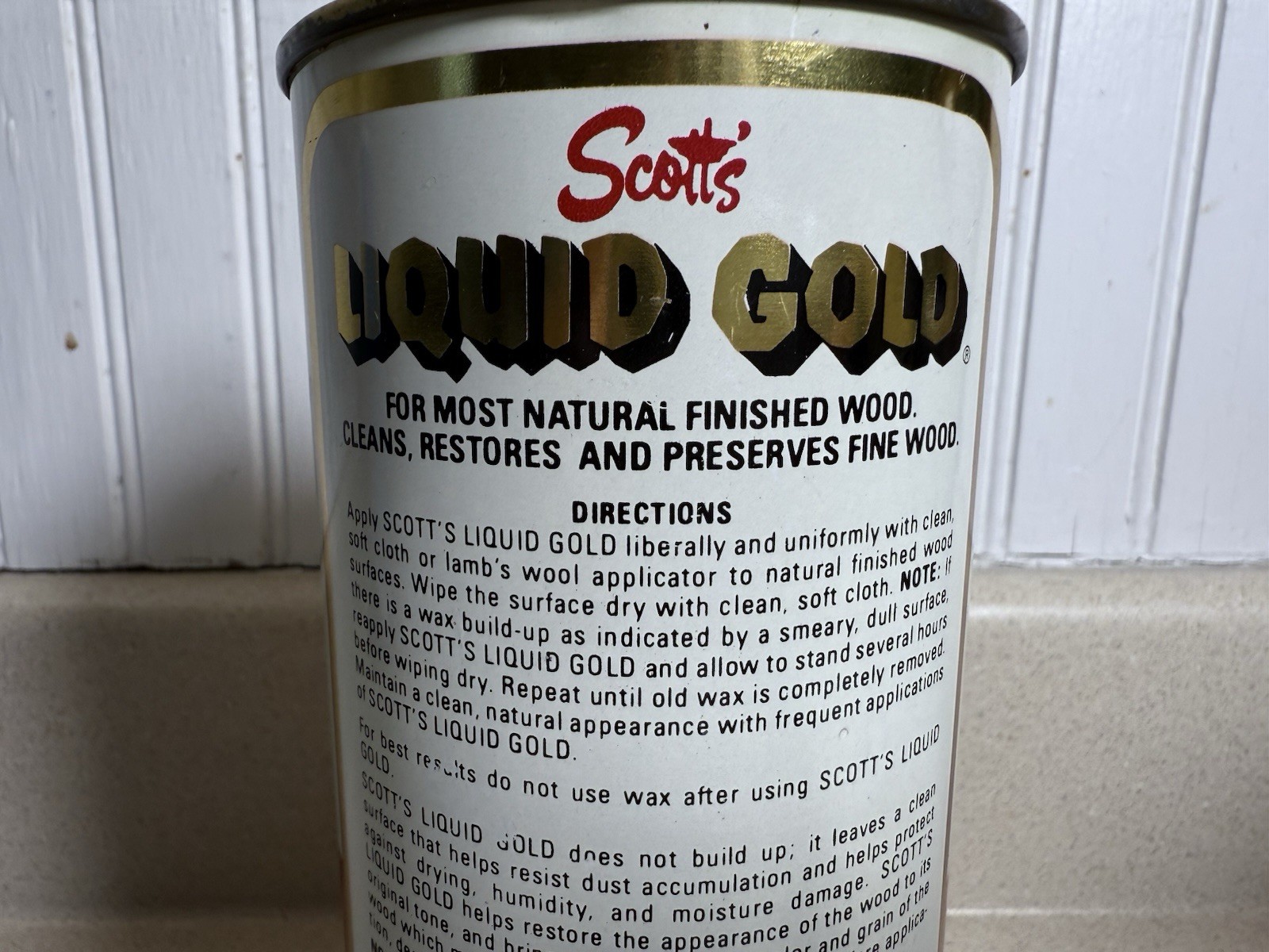 Vintage Scott’s Liquid Gold 27 Oz Wood Cleaner Tv Film Movie Prop Display Used