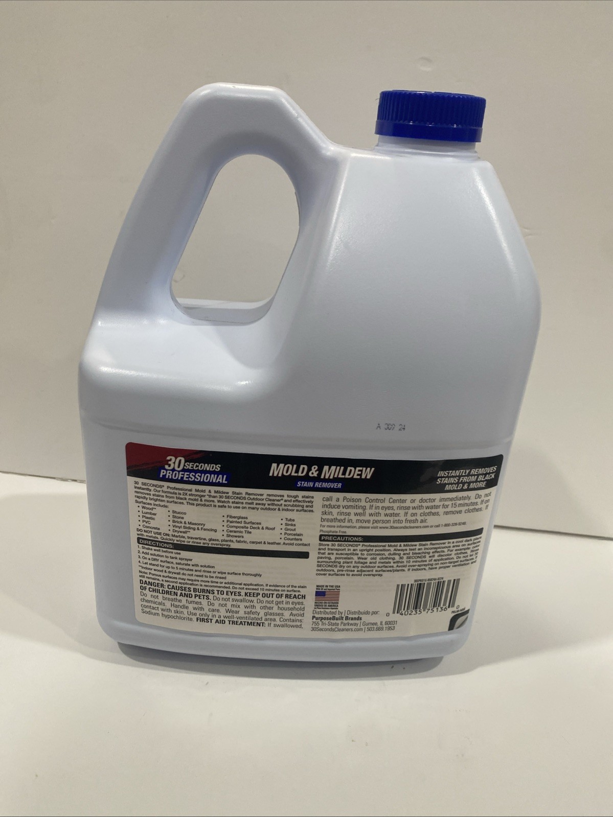 30 SECONDS 1-gallon Mold and mildew stain remover Concentrated Outdoor Cleaner