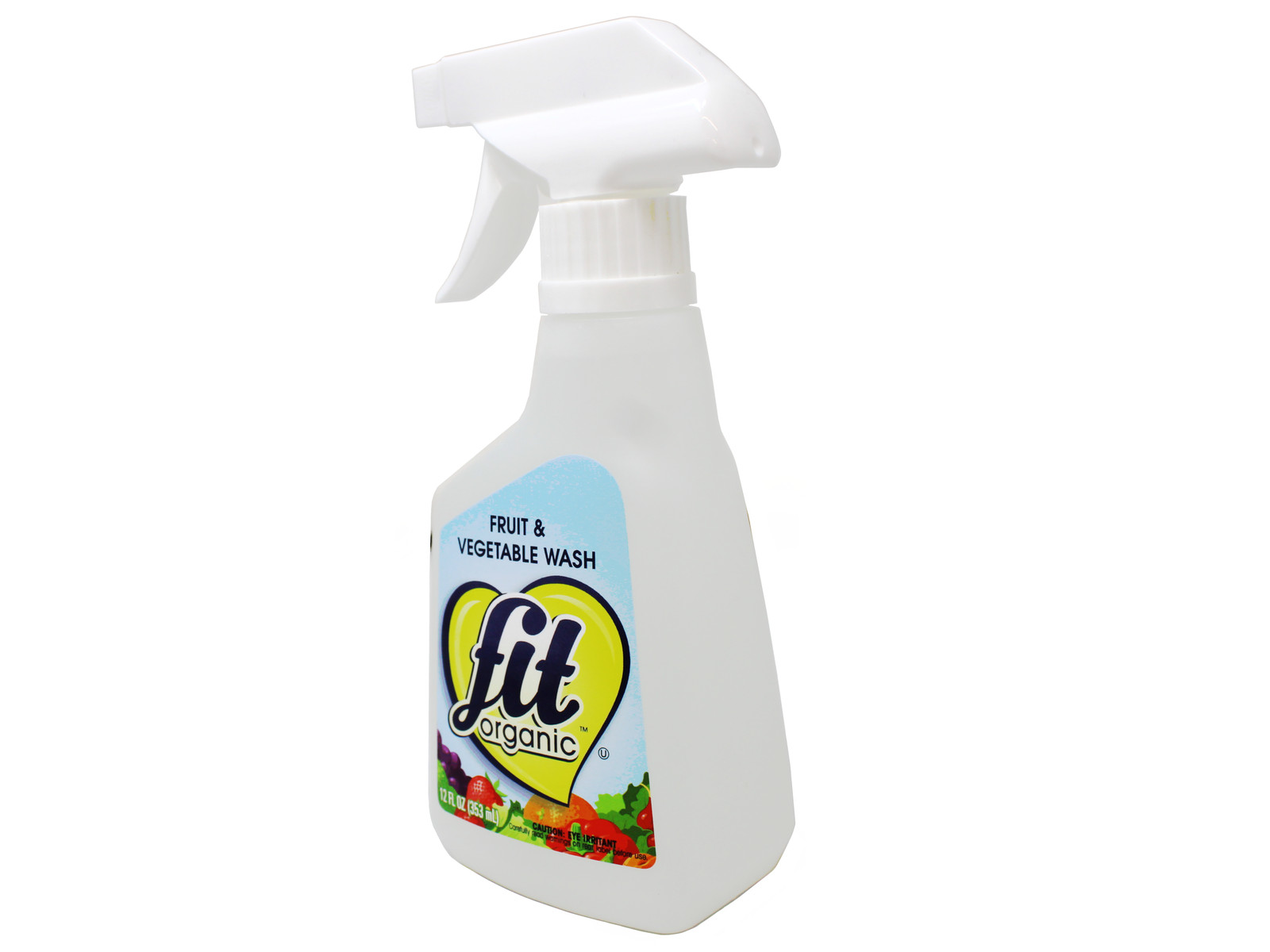 FIT Organic Fruit and Vegetable Wash Spray Bottle White, Clear, 12 Fl Oz 4 Pack