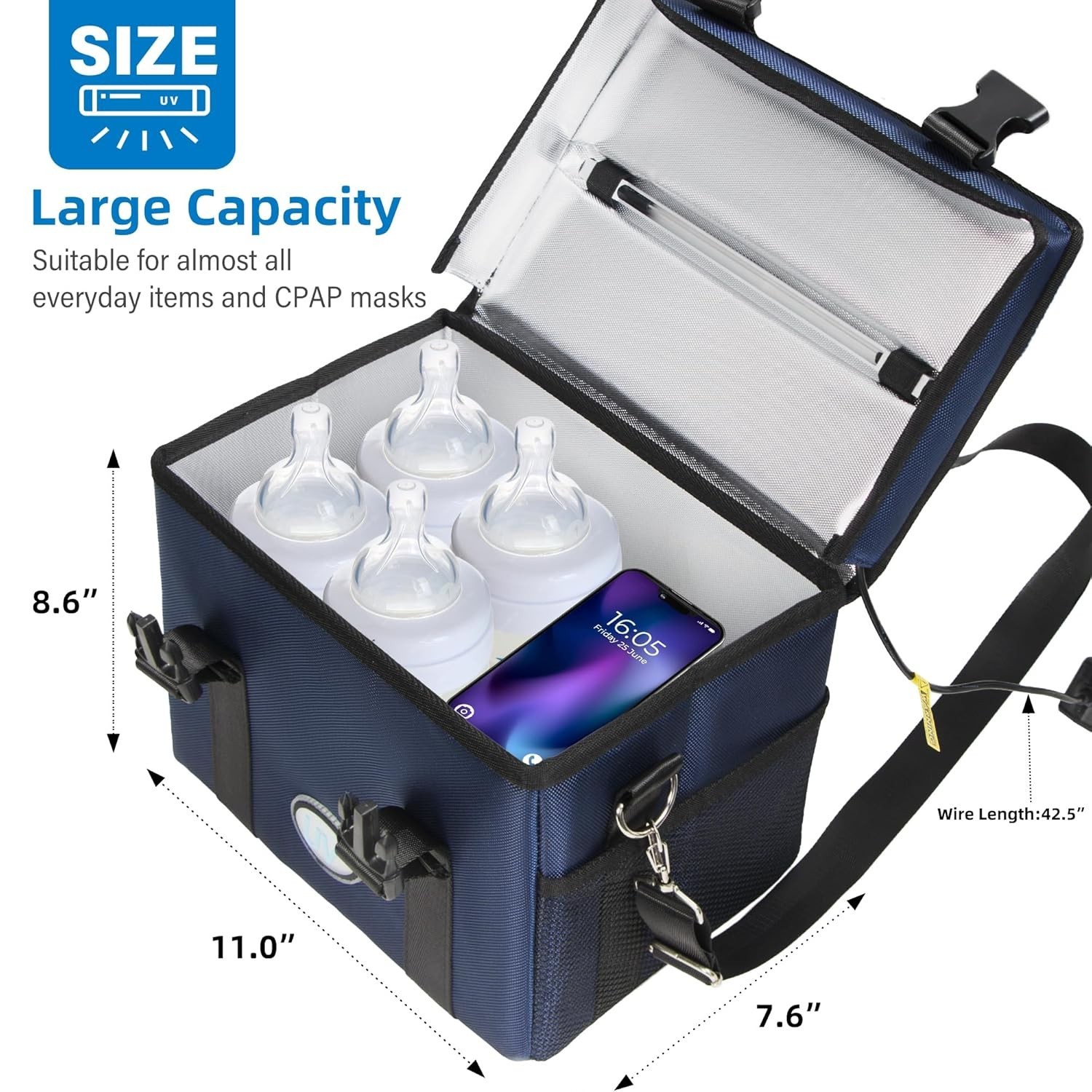 UV Sanitizer Box, 12L Portable Sanitizing and Cleaning Machine with 3-Level T…