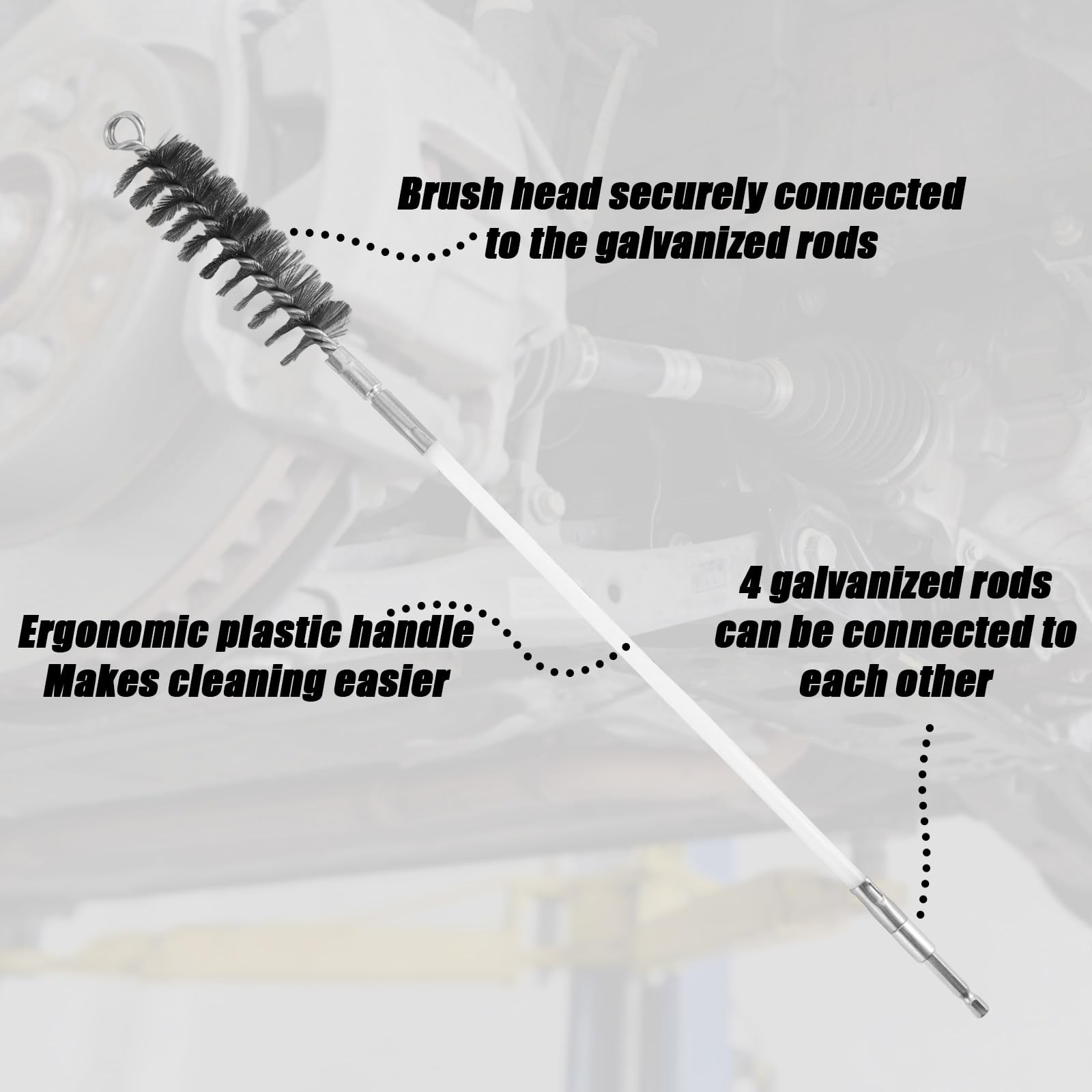 4pcs Pipe Drill Wire Cleaning Brush with 4pcs Nylon Rod Set, Stainless Steel …