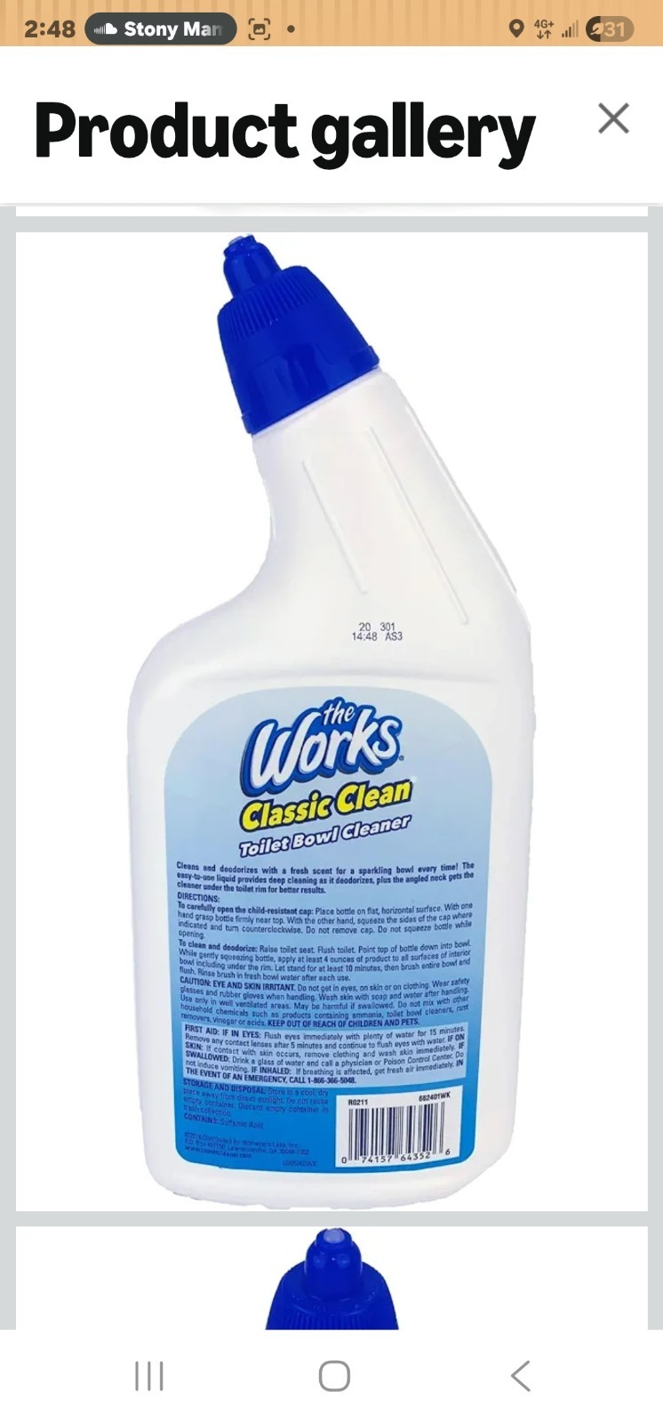 16 Pack The Works Classic Clean Toilet Bowl Cleaner 24 fl oz
