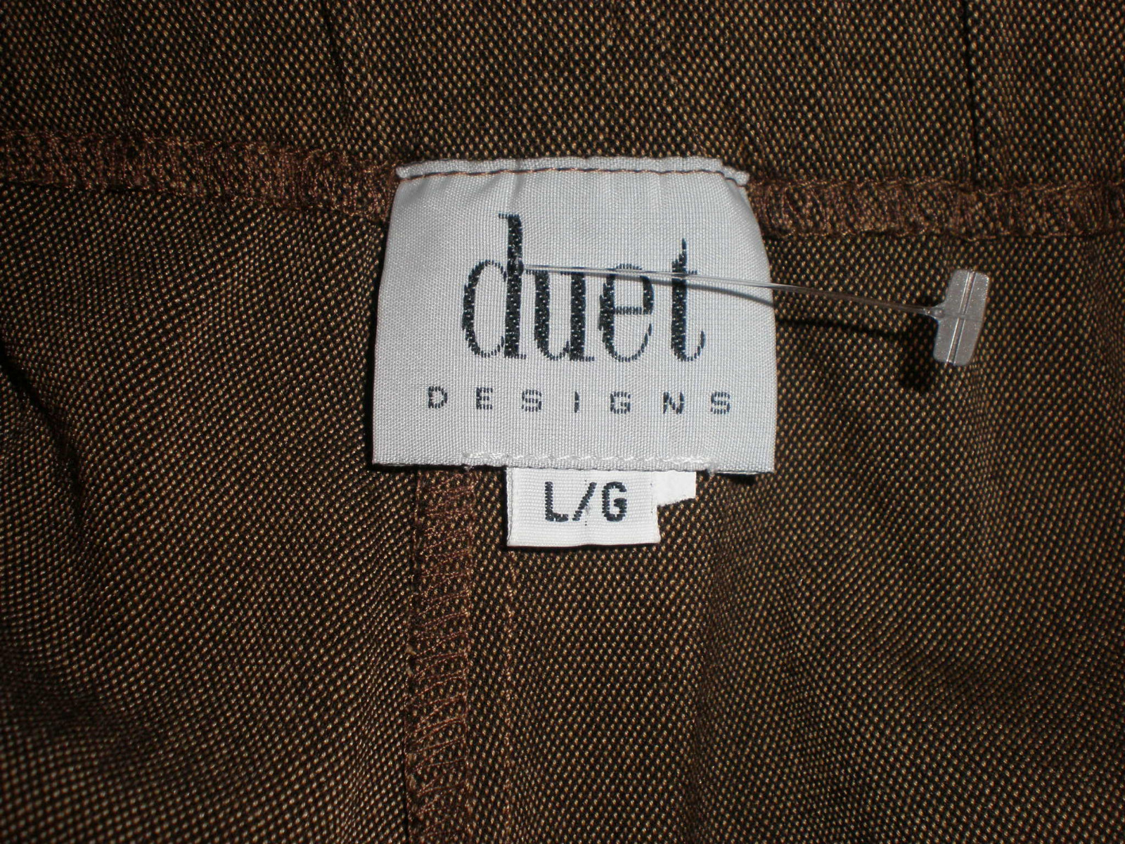 DUET DESIGNS PANTS GOLD BROWN CAMEL SIZE LARGE RETAIL PRICE: $45.00 NS