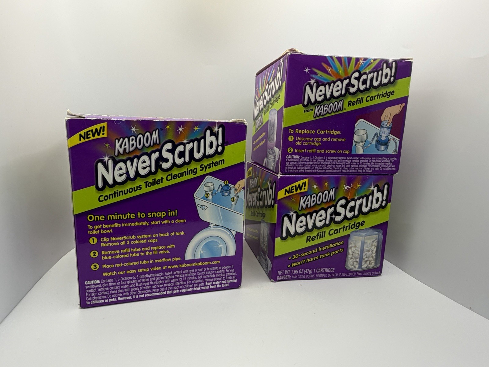 KABOOM Never Scrub – ScrubFree Continuous Automatic Toilet Cleaning + 2 Refills