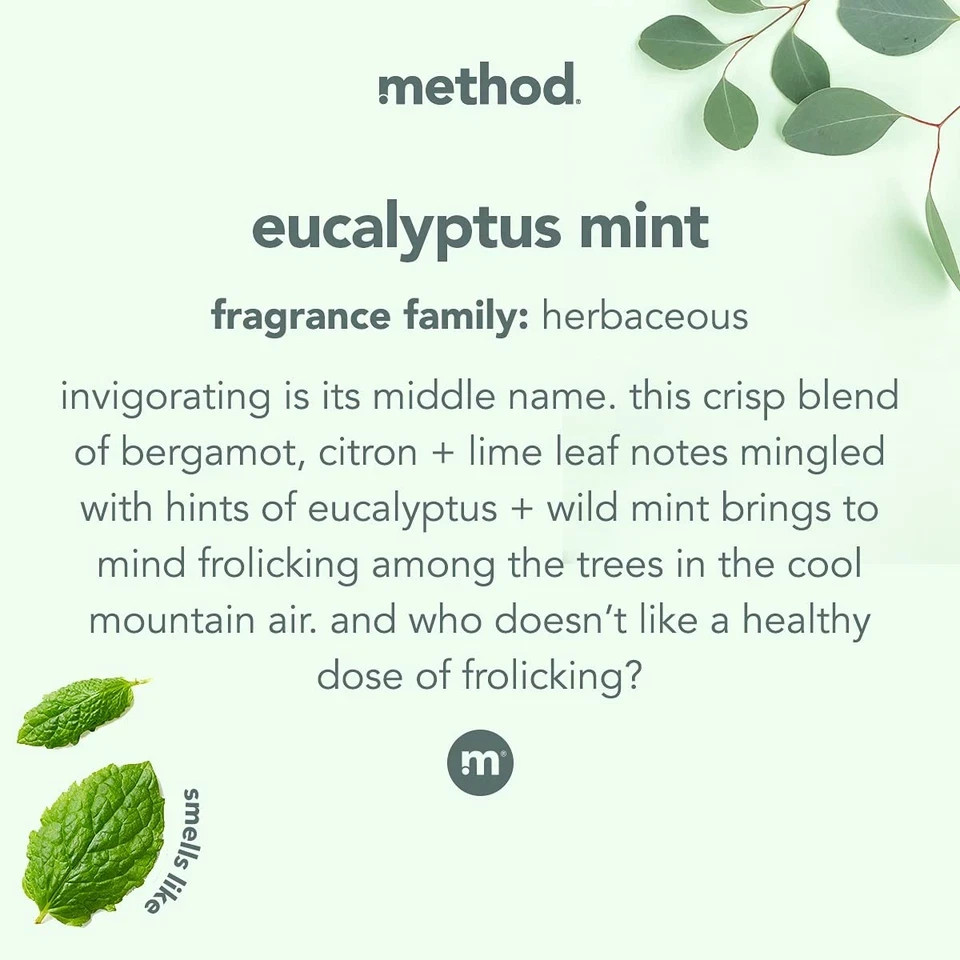 Method Daily Shower Cleaner Refill, Eucalyptus Mint, For 68 Fl Oz (Pack of 1)