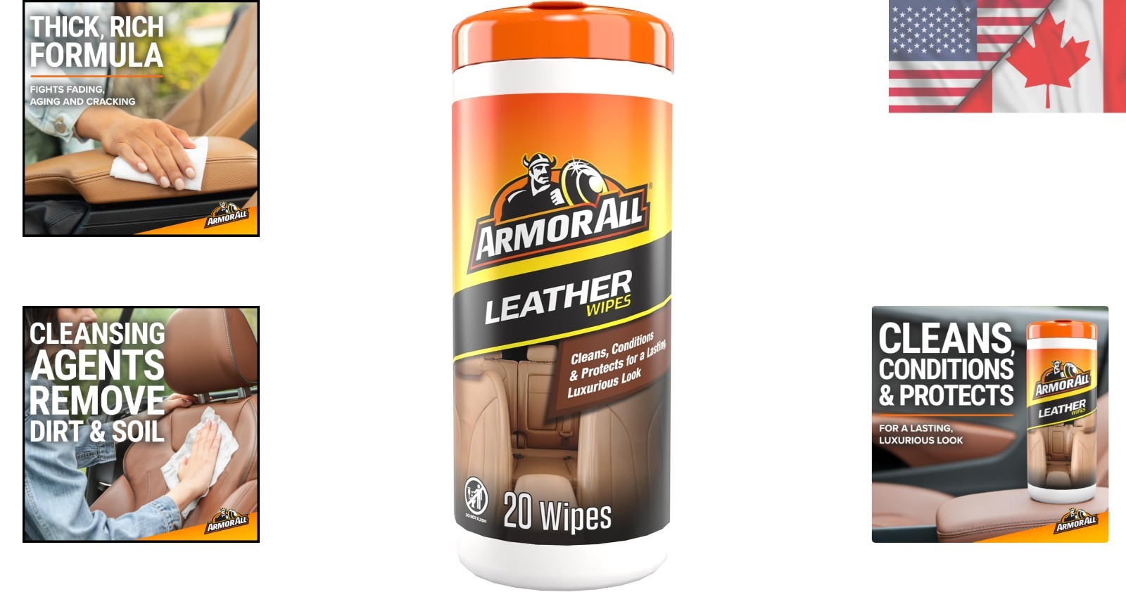 20 Count Leather Wipes – Clean, Condition & Protect Auto Interiors