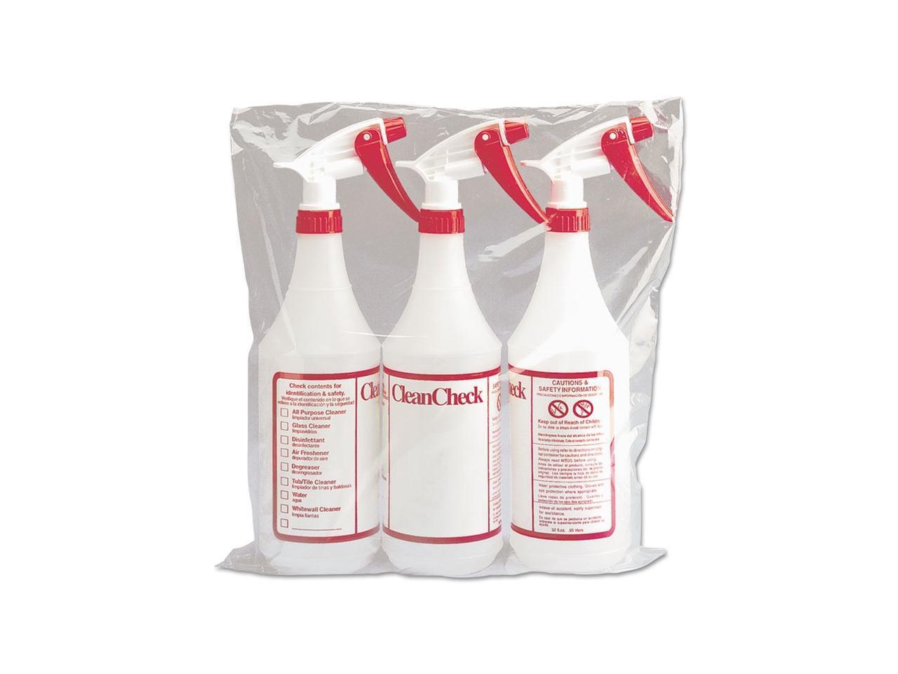 Boardwalk Trigger Spray Bottle 32 oz Clear/Red HDPE 3/Pack 03010
