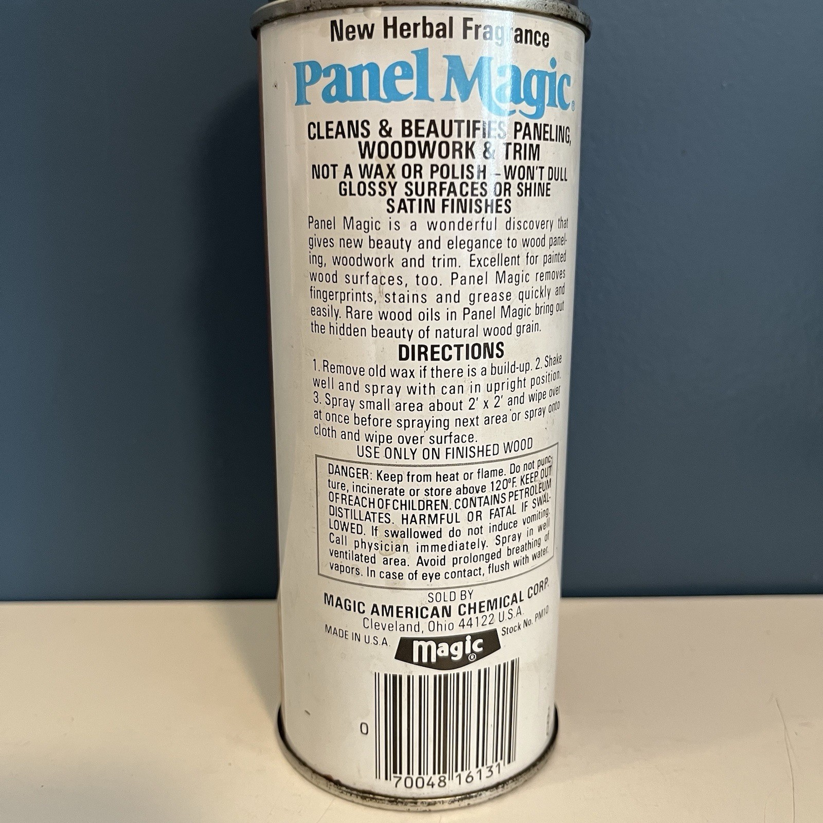 Vintage 70s PANEL MAGIC Wood Cleaner Retro Graphics Never Used