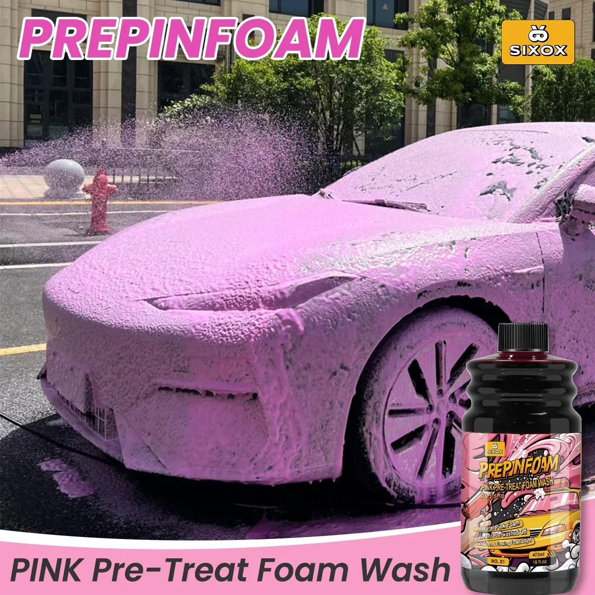 Pink Magic Foam Car Wash Shampoo High Concentration Super Foam Cleaner