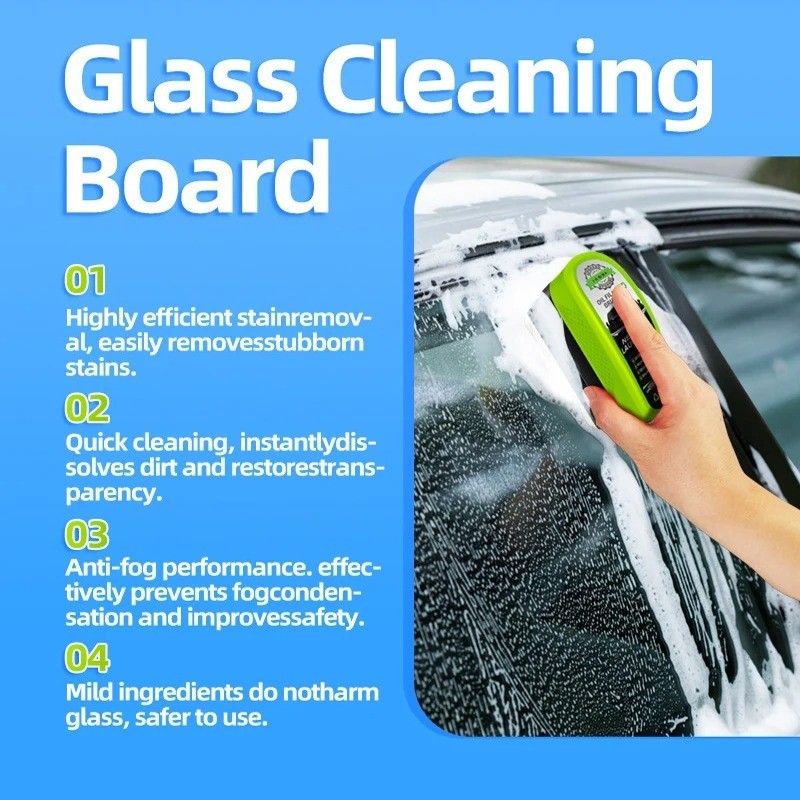150ml Car Glass Oil Film Remover Windshield Cleaner Brush Auto Window Care