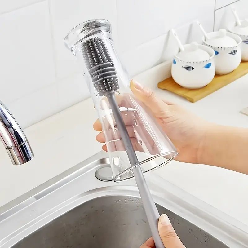1pc Bottle Brush Household Long Handle Glass Water Cup Soft Fur Wall Hanging