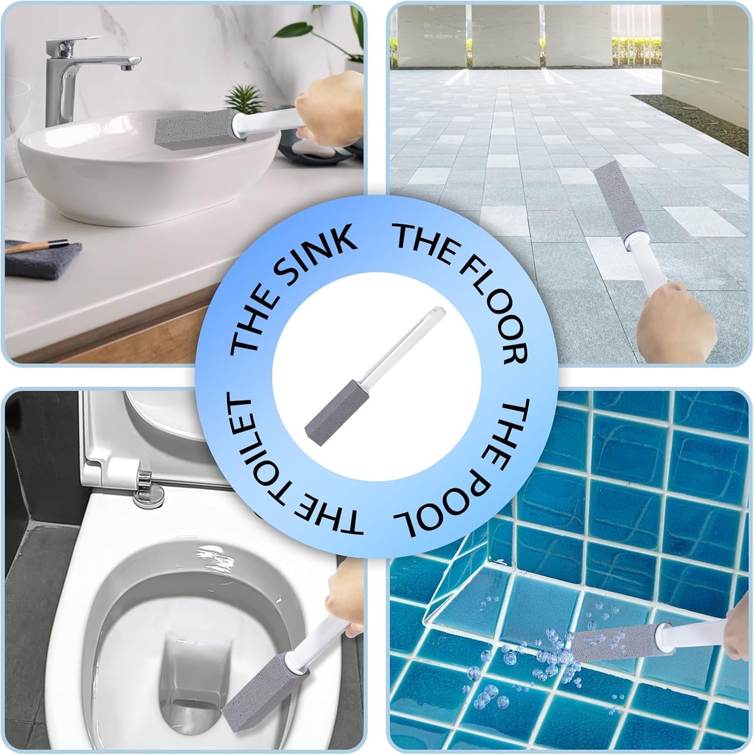 Natural Pumice Stone Cleaning Set – Easy Grip, Effective for Toilets and Baths