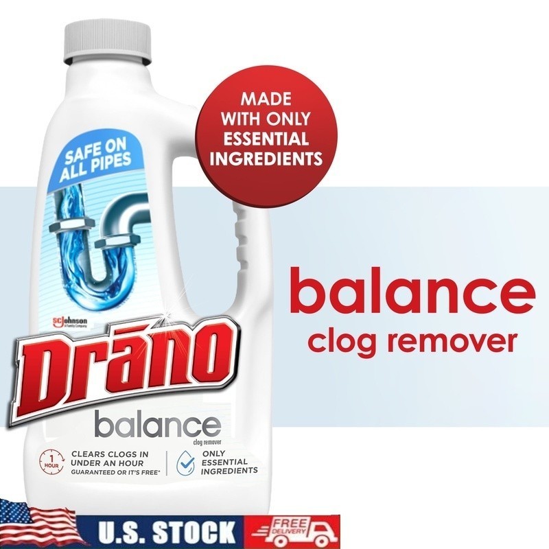 Non-Corrosive Drain Cleaner Gel Unclogs Pipes Fast Odor Removal Safe All Drains