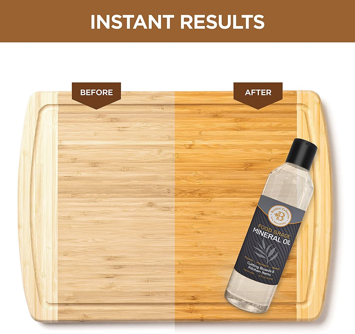 Mineral Oil for Wood Cutting Board 8oz Food Grade Cutting Board Oil + Butche…
