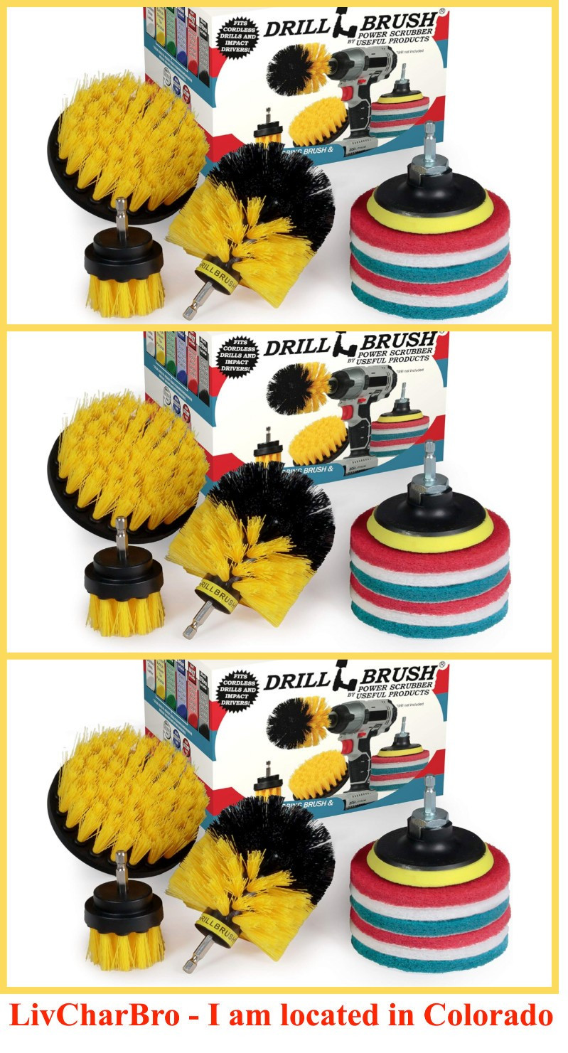 LOT OF 3 BOXES – 3 Heavy Duty Drill Brush Attachments + Power Scrubber Set