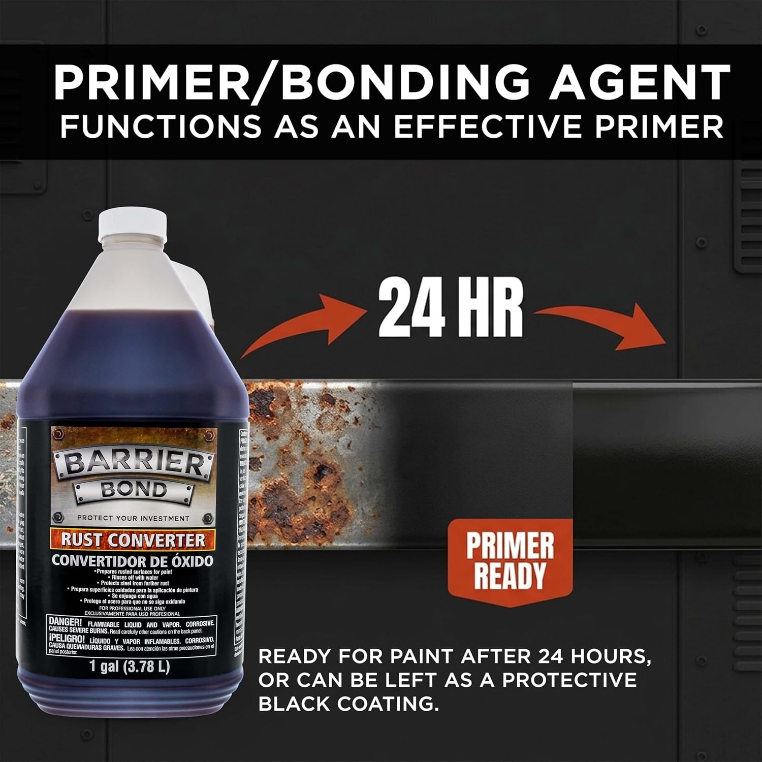 Barrier Bond – Rust Converter, 1 Gallon, Anti-Rust Metal Coating, Rustpoofing Pr