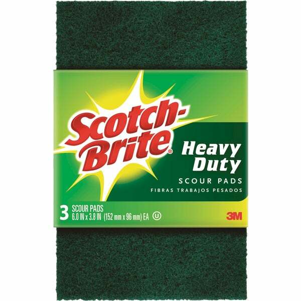 (3-3pk)-3M Scotch-Brite Heavy Duty Cleaning Scouring. Pad Model: 223-10