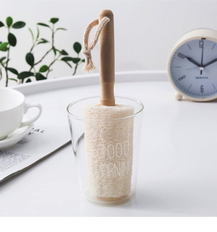 2 Pcs Rack Loofah Cup Brush Kitchen Cleaning Utensil Brushes
