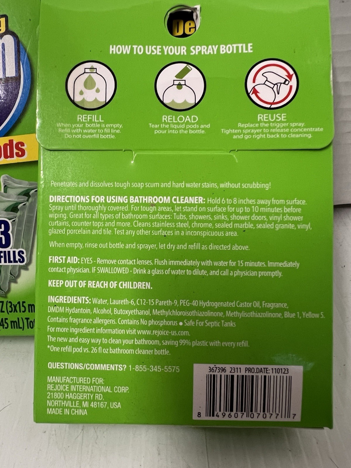 (Lot of 3) 9 Deodorizing Bathroom Cleaner Concentrated Pods 3 Refills – FREE S&H