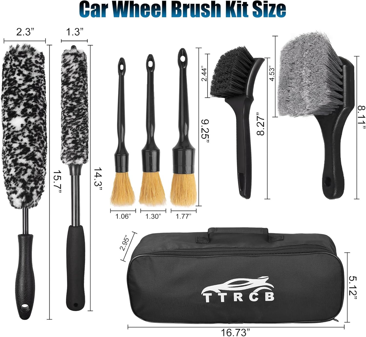 8Pcs Wheel Brush, Tire Brush, Wheel Cleaner Brush Set – 2 Soft Wheel Cleaning Br