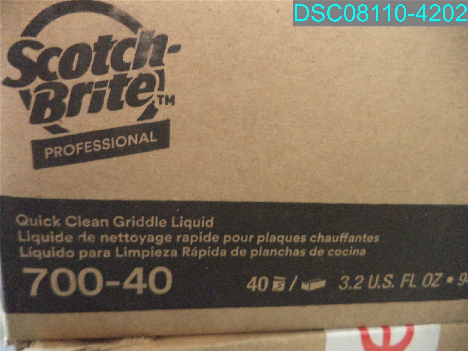 QTY=128 OZ(40 X 3.2 OZ): Scotch-Brite Quick Clean Griddle Liquid 700-40