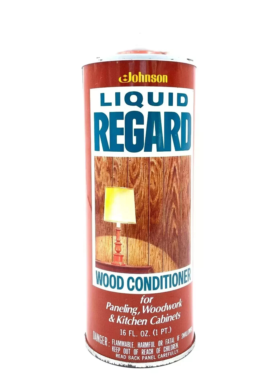 Johnson Wax Liquid Regard Wood Conditioner Cleaner Cleaning Prop 16 oz Vintage