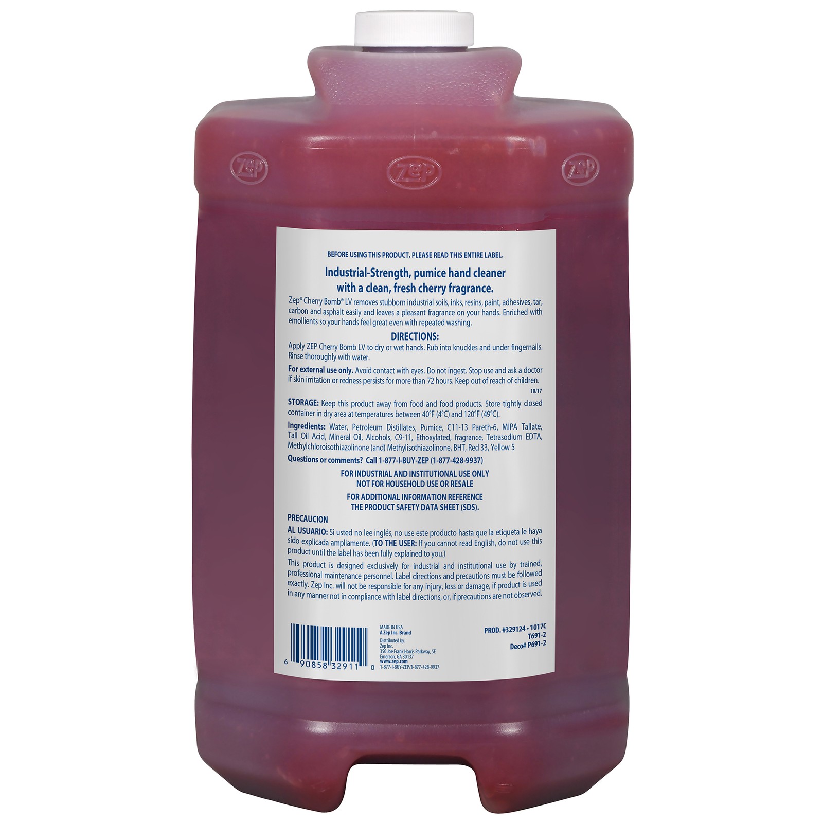 Zep Cherry Bomb LV Industrial Hand Cleaner – 1 Gallon (Case of 4) – 329124 –