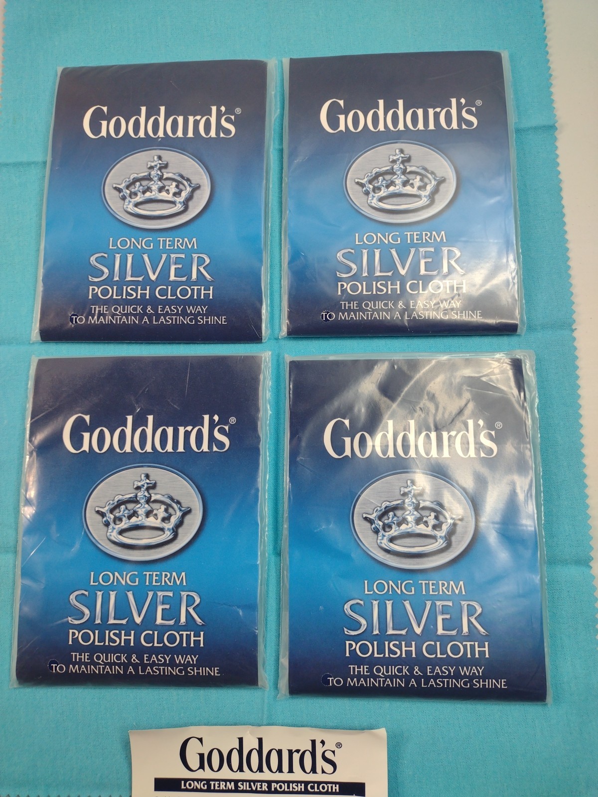 Goddard’s Long Term Silver Polish Cloth Shine NEW Lot of 4 Cloths! 17″ x 12″