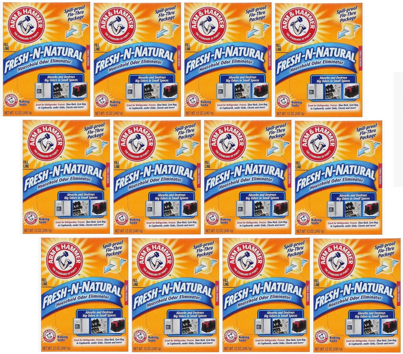 12 Arm & Hammer Baking Soda Fresh-N-Natural Household Odor Eliminator Each 12 oz