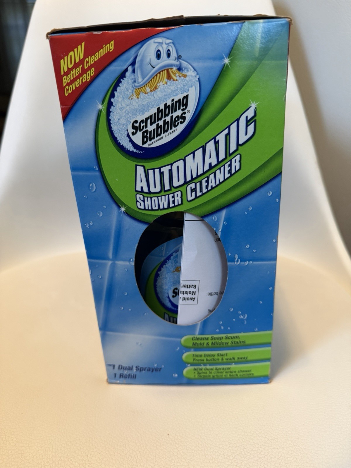 Scrubbing Bubbles Automatic Shower Cleaner Sealed One Button Dual Spray NEW