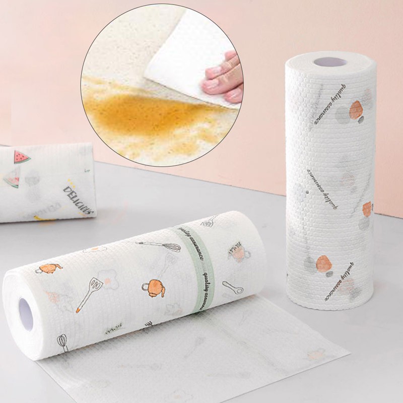 50Pcs/Roll From Reusable Lazy Rags Bamboo Towels Wet And Dry For KitchN8