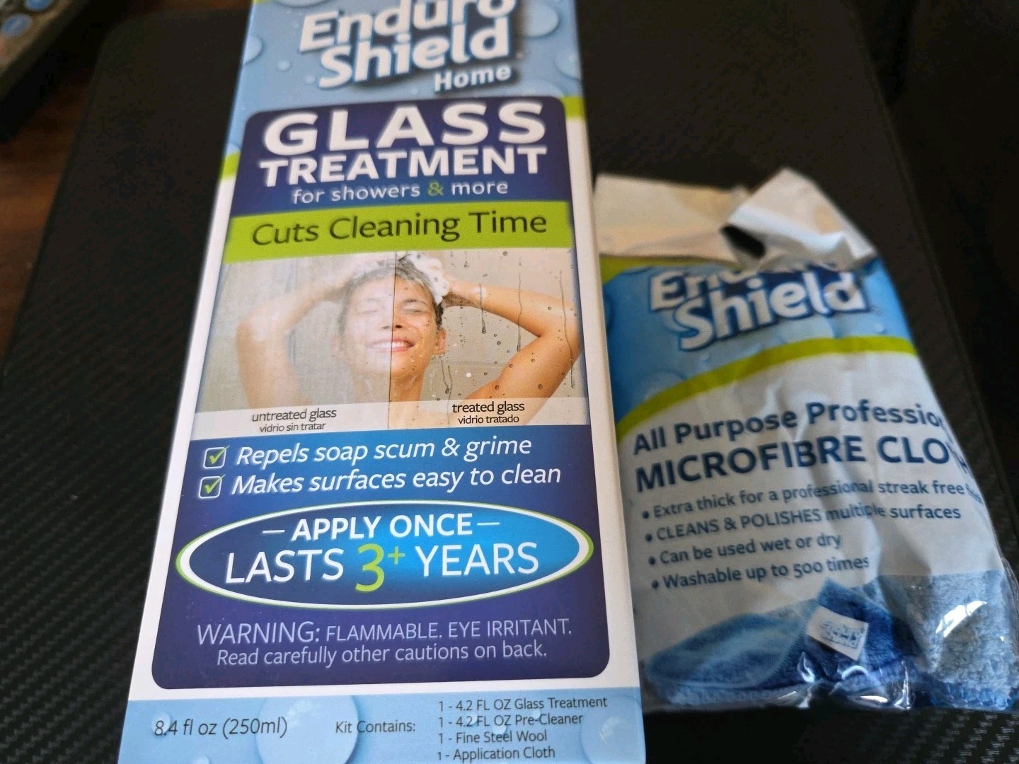 NIB & SEALED – Enduro Shield Home Advanced Glass Treatment Kit – 8.4 oz. & Cloth