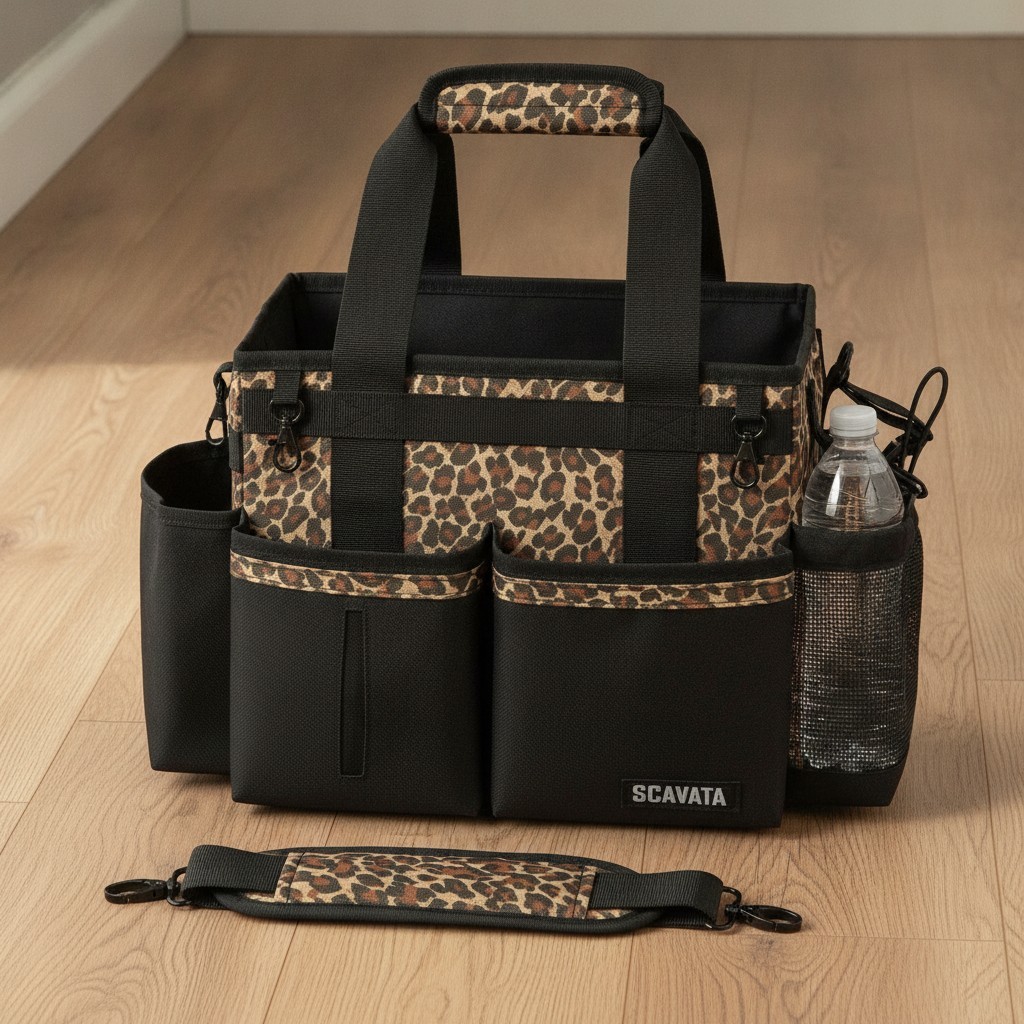 Leopard Compact Wearable Cleaning Caddy – Lightweight Organizer for Cleaners