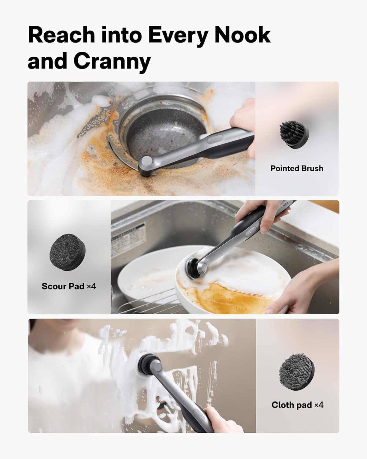 Wand™ Cordless Spin Scrubber, Electric Rechargeble Grout Cleaning Brush,