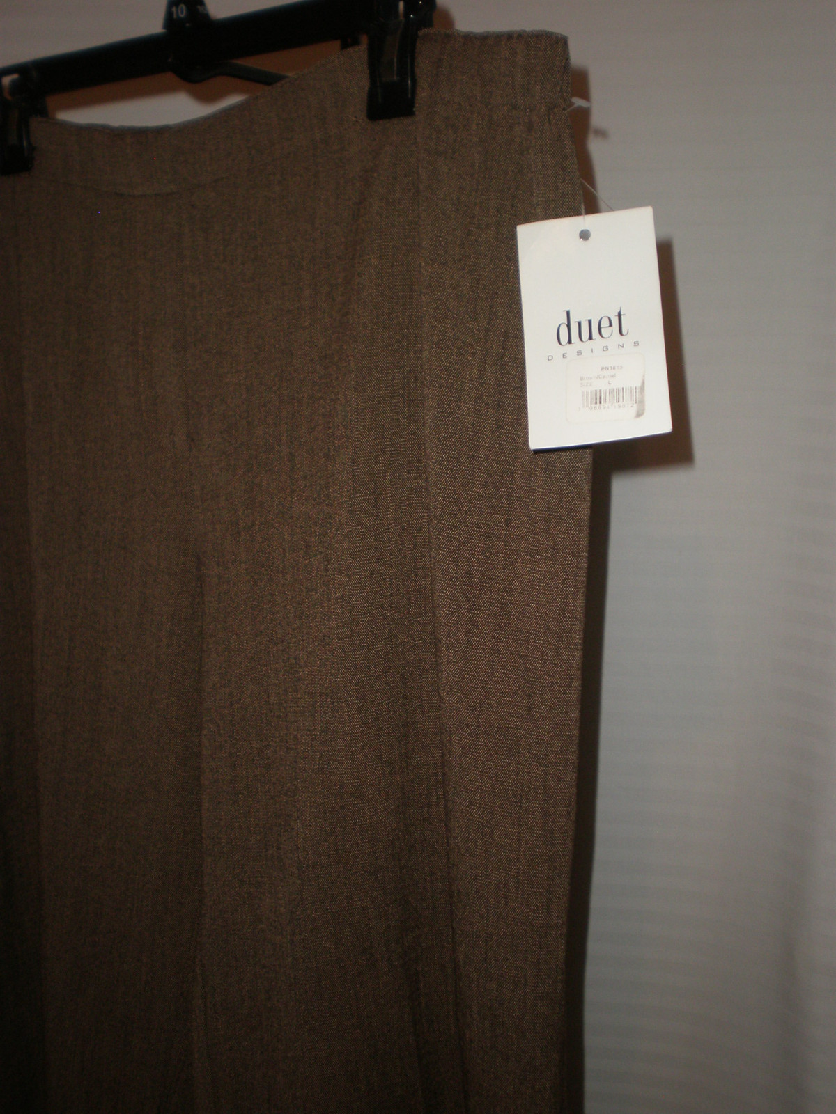 DUET DESIGNS PANTS GOLD BROWN CAMEL SIZE LARGE RETAIL PRICE: $45.00 NS